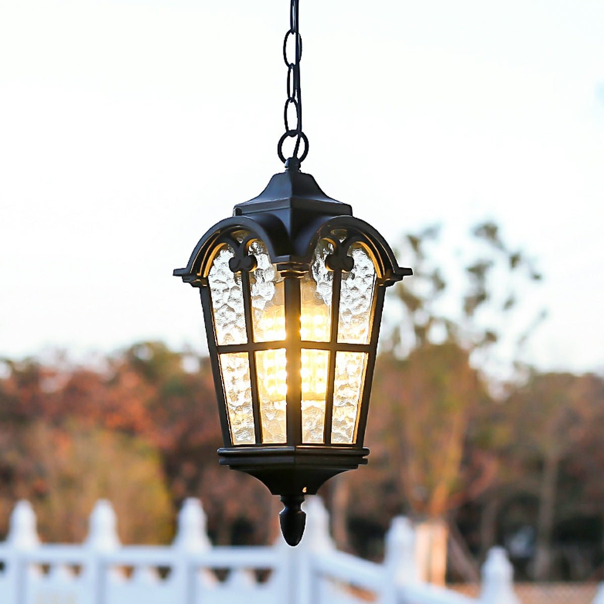 Hanglamp Tuin Zwart Lantaarn LED Waterdicht Aluminium IP56 Verstelbaar voor Terras Veranda Pergola Buiten | Sansoti