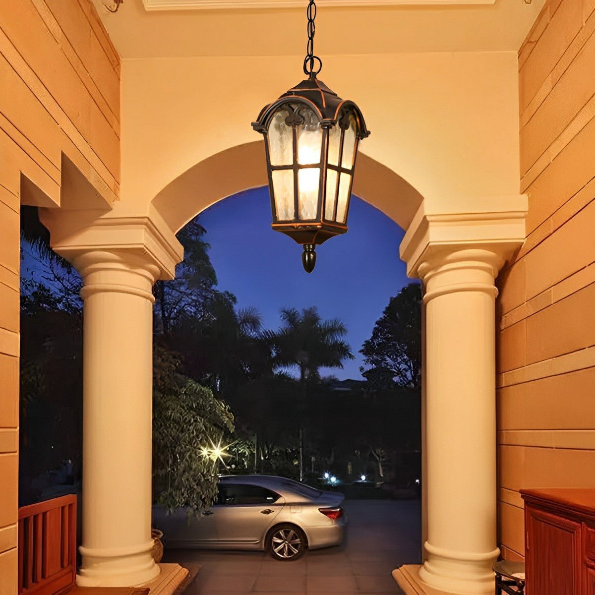 Hanglamp Tuin Zwart Lantaarn LED Waterdicht Aluminium IP56 Verstelbaar voor Terras Veranda Pergola Buiten | Sansoti