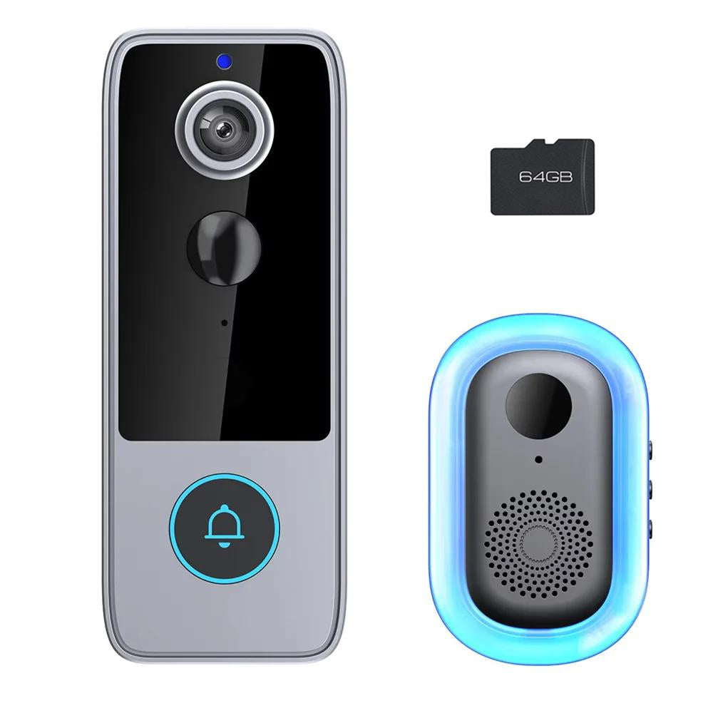 Draadloze Video Deurbel 1080P HD Camera Nachtzicht Bewegingsdetectie Tweezijdige Audio Smart Home Beveiliging | Sansoti