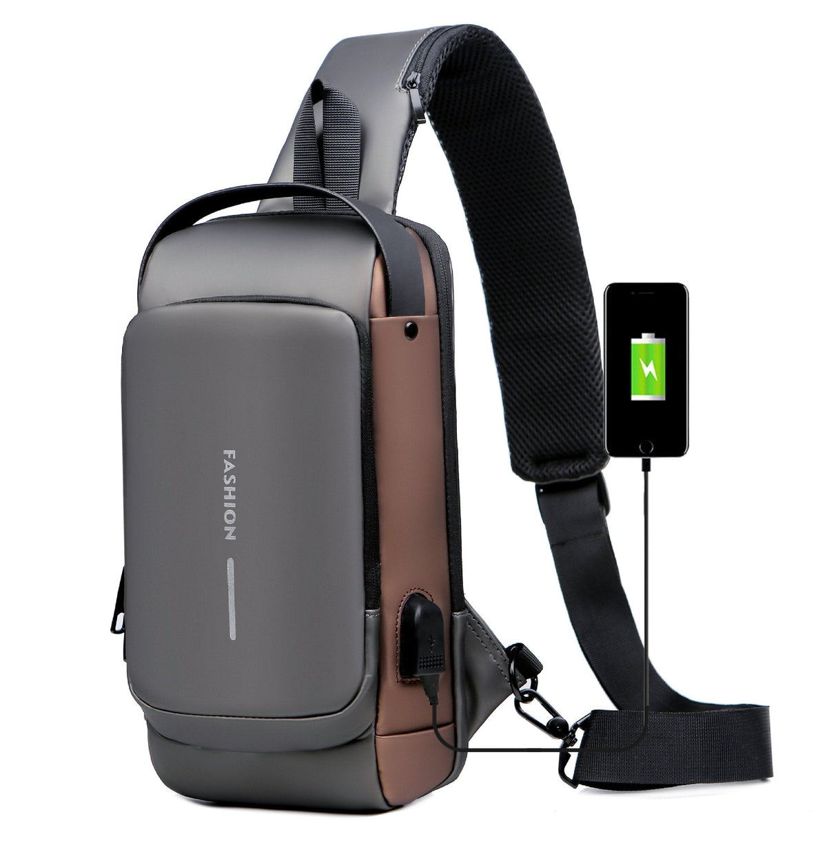 Sac bandoulière avec port de charge USB et serrure à combinaison, déperlant, pour les voyages, le travail et un usage quotidien | Sansoti