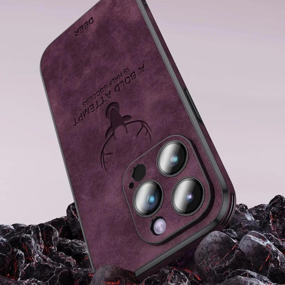 Smartphone Hoesje in Leerlook — Slank Design met Valbescheming & MagSafe-Compatibiliteit voor iPhone 16/15/14/13/12 | Sansoti