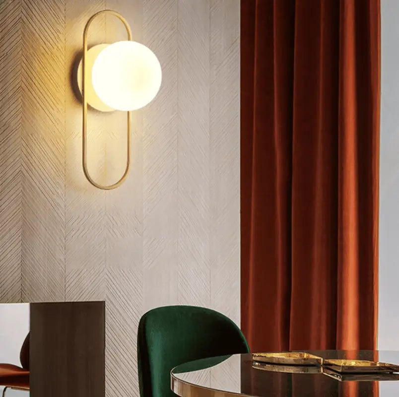 Wandleuchte Kugel Glas Industrie Aluminium Schwarz Gold 58cm | Restfield