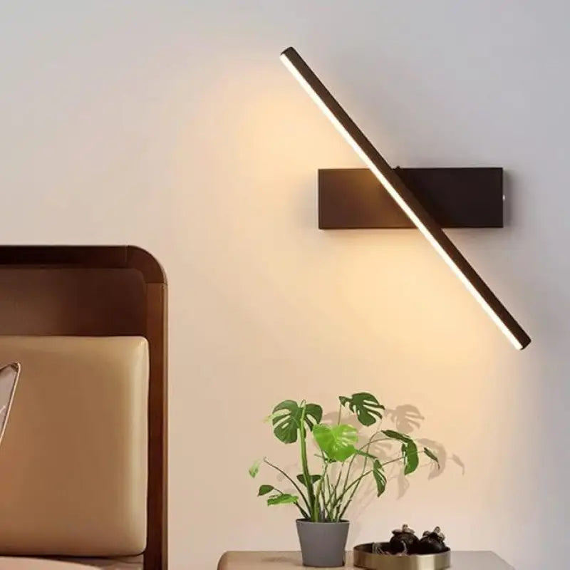 Wandleuchte Flach Skandinavisch Acryl Schwarz Weiß 36cm LED Warmweiß Wohnzimmer Schlafzimmer Modern | Restfield