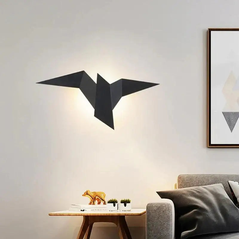 Applique murale oiseau LED en aluminium design scandinave noir, blanc, or | Restfield