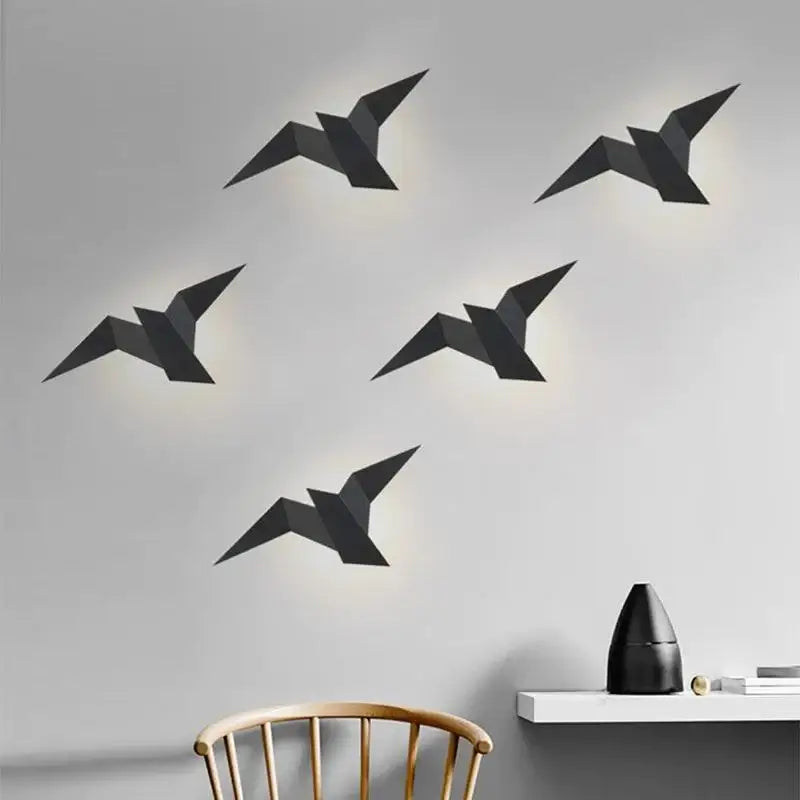 Applique murale oiseau LED en aluminium design scandinave noir, blanc, or | Restfield