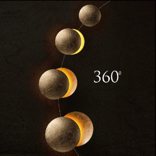 Applique murale Éclipse solaire Orientable Métal Or Art déco LED | Restfield