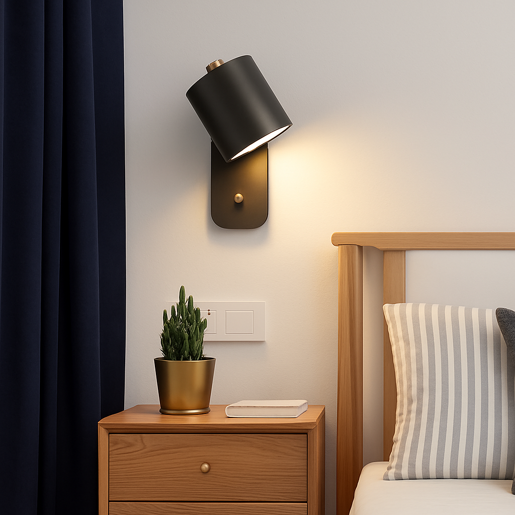 Wandleuchte Metall E27 Schwarz Weiß Schlafzimmer Wohnzimmer Schalter Nordische Wandlampe Leselampe Treppe Flur Nachttischlampe | Restfield
