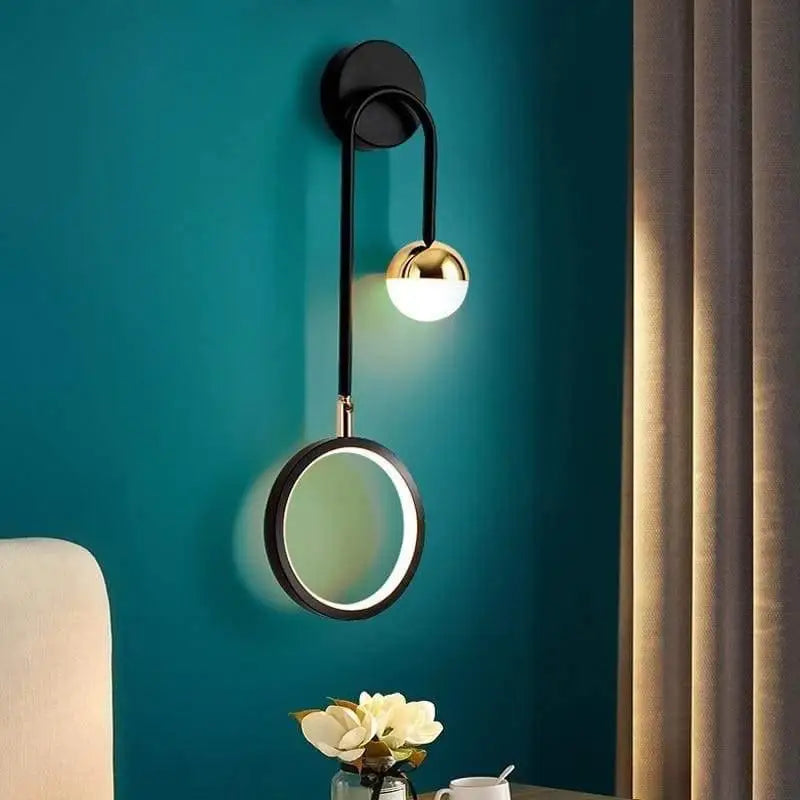 Wandlamp Scandinavisch Aluminium Zwart 48cm LED Dimbaar Modern Design | Sansoti