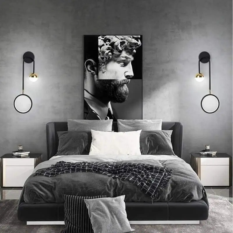 Wandlamp Scandinavisch Aluminium Zwart 48cm LED Dimbaar Modern Design | Sansoti