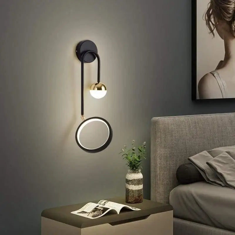 Wandlamp Scandinavisch Aluminium Zwart 48cm LED Dimbaar Modern Design | Sansoti