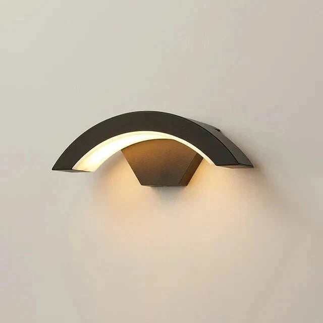 Gebogen LED Wandlamp met Bewegingssensor Buitenverlichting Aluminium Waterdicht IP65 Tuinverlichting 18W-30W | Sansoti
