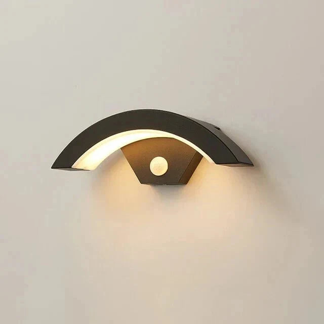 Gebogen LED Wandlamp met Bewegingssensor Buitenverlichting Aluminium Waterdicht IP65 Tuinverlichting 18W-30W | Sansoti