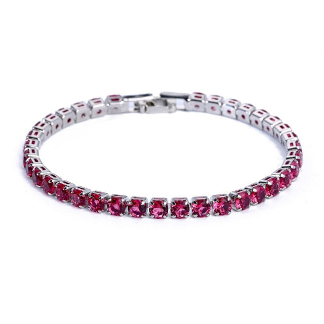 Elegante Schakelarmband met Zirkonia Stenen | Luxe Tennisarmband voor Dames en Heren | Geometrisch Design Polssieraad met Glanzende Kristallen | Verstelbare Feestelijke Armband Zilver Goud | Sansoti