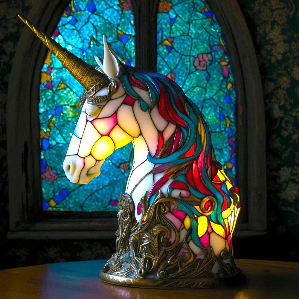 Stained-Glass Animal Lamp Multicolored 30cm Table Lighting Decorative Living Room Bedroom Night Light | Sansoti