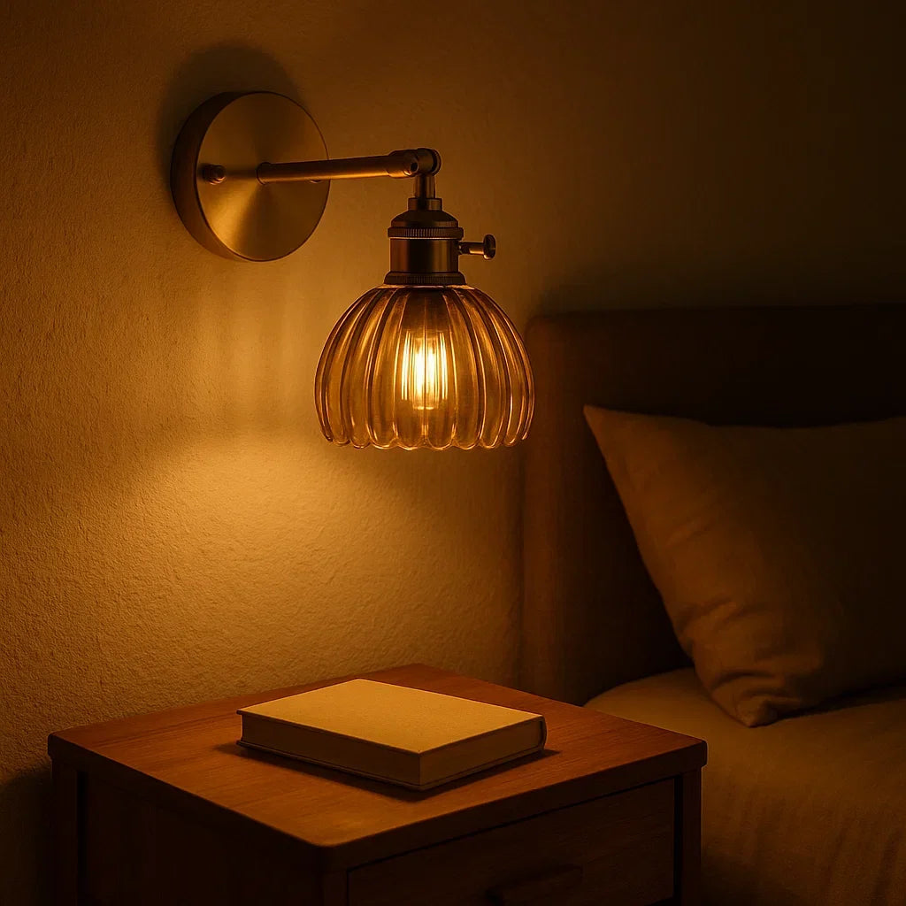 Glazen Tulp Wandlamp Vintage Stijl met E27 Fitting voor Woonkamer Slaapkamer Hal Scandinavisch Retro | Sansoti
