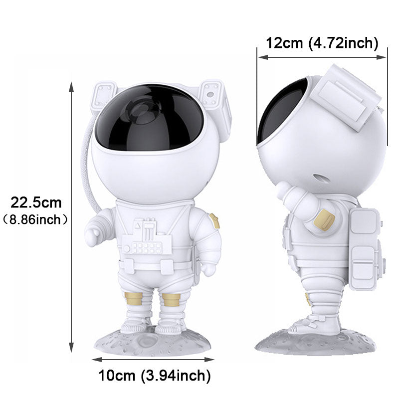Astronaut star projector with snow effects, remote control, and timer for atmospheric bedroom lighting | Sansoti