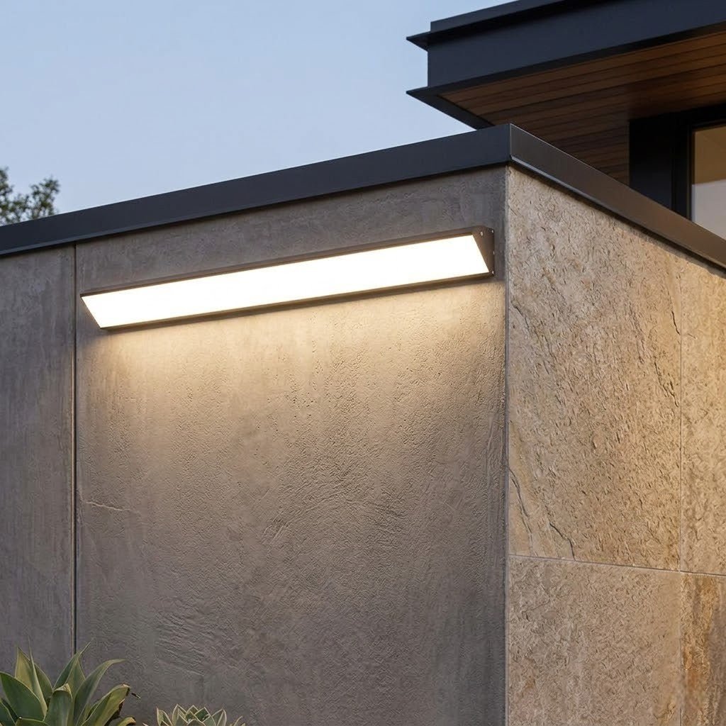 LED-Außenwandleuchte aus Aluminium, wasserdicht, IP65, Schwarz-Weiß, 20–90 cm, warmes, kaltes oder neutrales Licht für Garten und Veranda | Sansoti