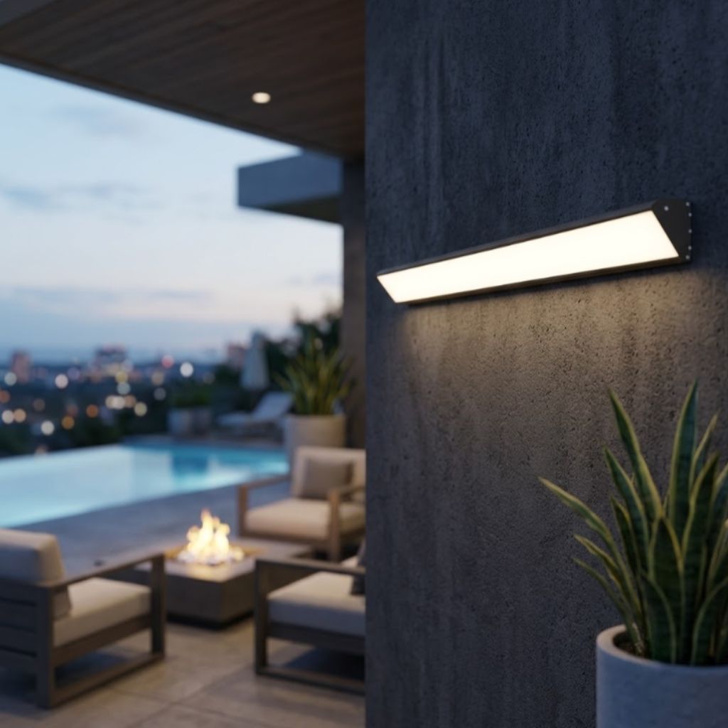 LED-Außenwandleuchte aus Aluminium, wasserdicht, IP65, Schwarz-Weiß, 20–90 cm, warmes, kaltes oder neutrales Licht für Garten und Veranda | Sansoti