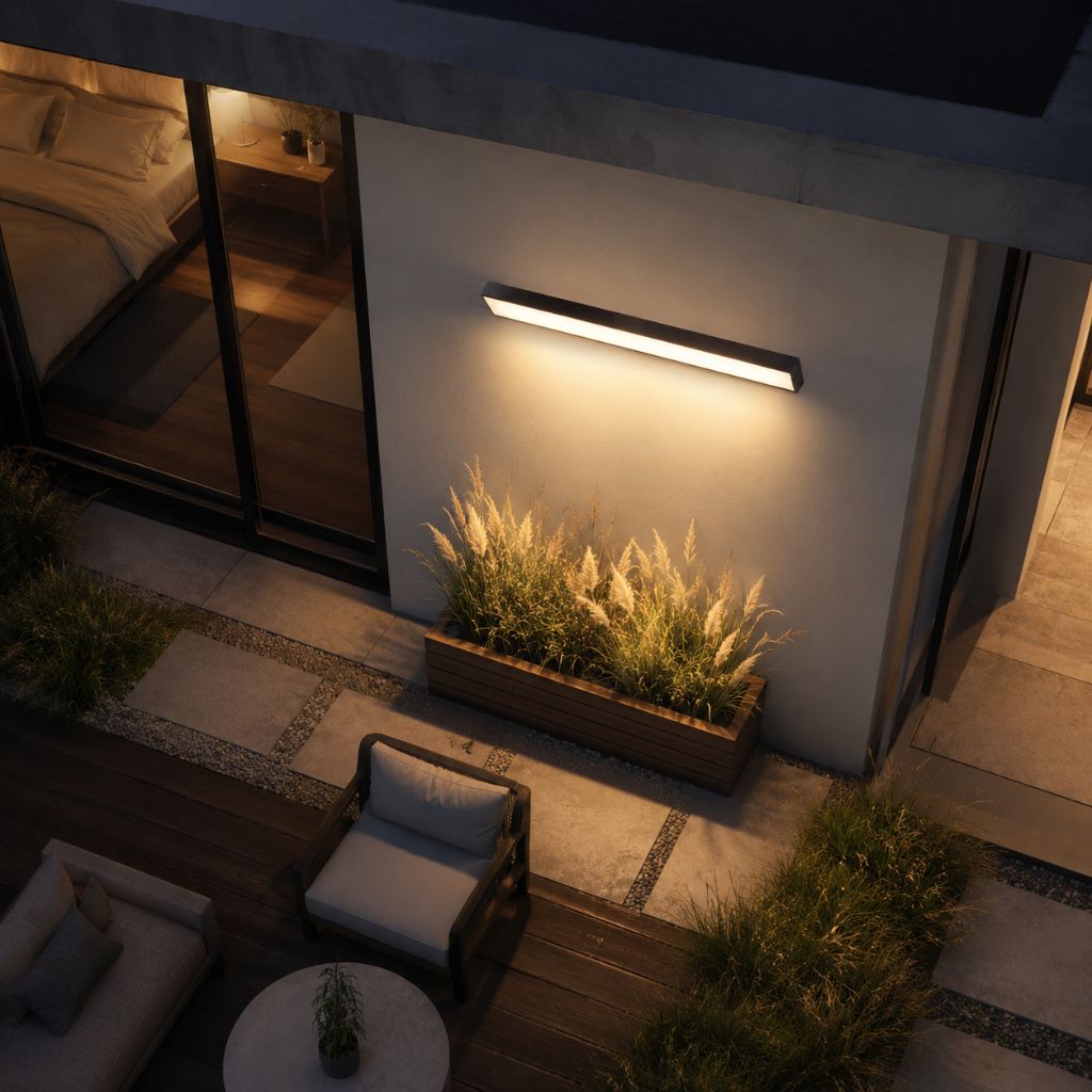 LED-Außenwandleuchte aus Aluminium, wasserdicht, IP65, Schwarz-Weiß, 20–90 cm, warmes, kaltes oder neutrales Licht für Garten und Veranda | Sansoti