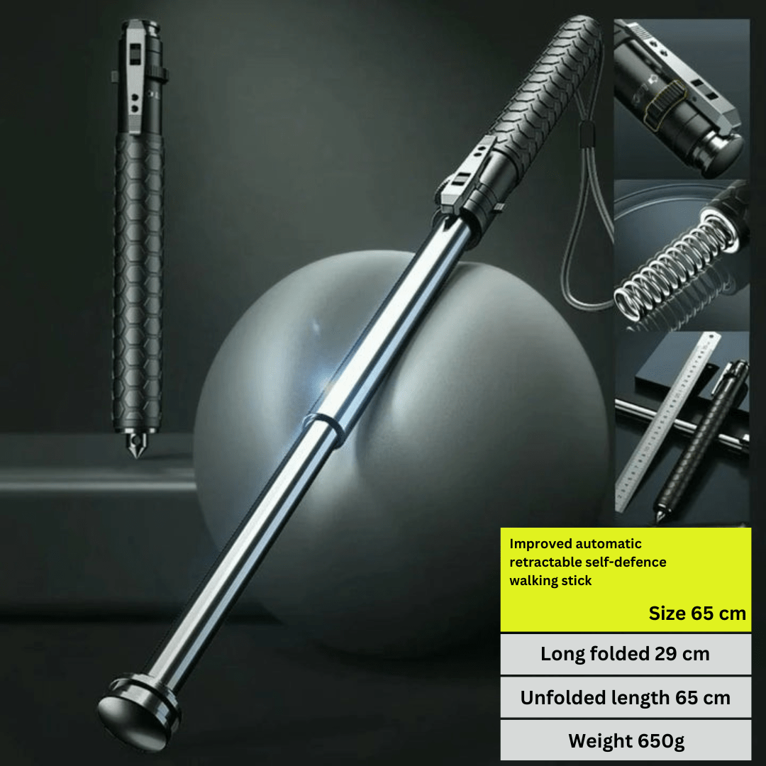 Canne de marche pliable à réglage par bouton, ajustable de 39 à 65 cm, avec poignée antidérapante pour la sécurité, randonnée et activités de plein air | Sansoti