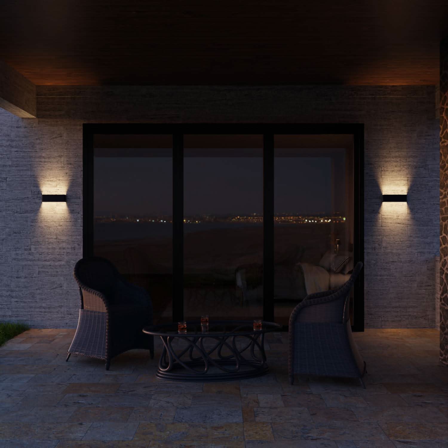 Minimalistische LED-Wandleuchte für Außen- und Innenbereiche mit Up-Down-Licht | Restfield
