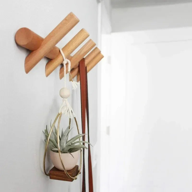 Garderobenhaken Wand Eichenholz Minimalistisch 4 5 Haken Flur Garderob