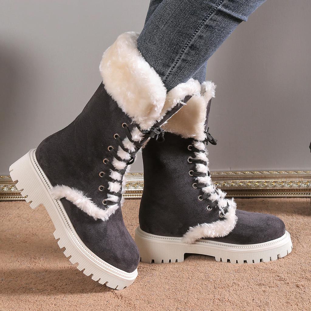 Suede Snow Boots with Orthopedic Sole Women's Men's Winter Boots Warm Waterproof Non-Slip Mid-Calf | Sansoti
