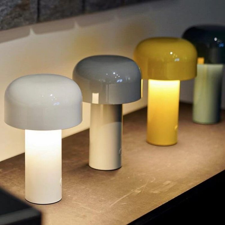 Paddenstoel Tafellamp Oplaadbaar | Draadloze LED Sfeerverlichting met Dimfunctie voor Binnen & Buiten | Sansoti