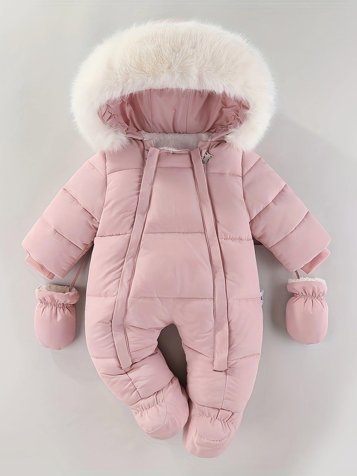 Baby Winterpakje met Capuchon en Kunstbont voor 0-12 Maanden | Sansoti