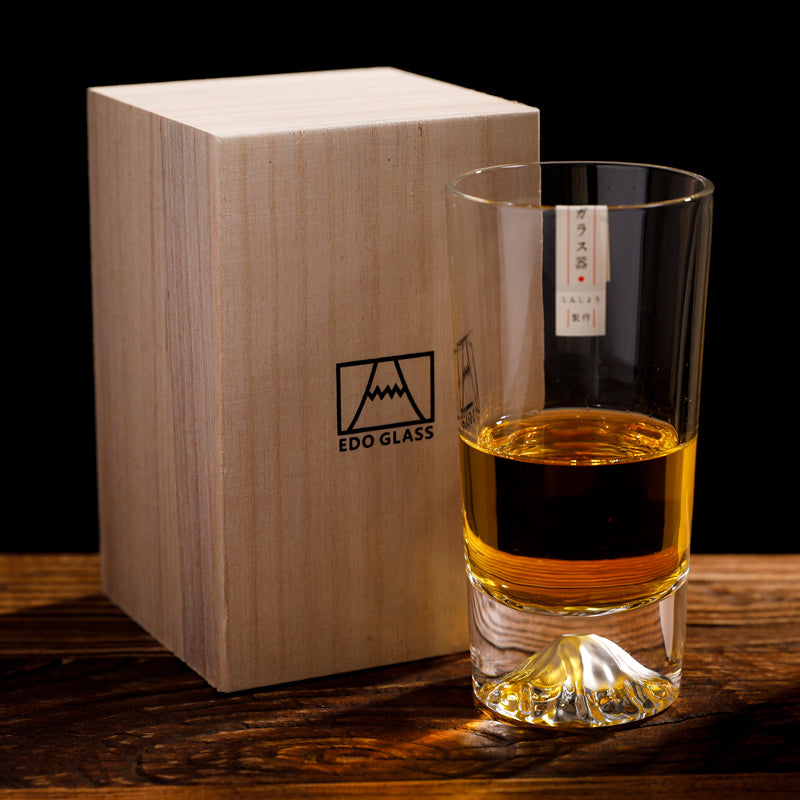 Kristallen Whiskyglazen Set Handgemaakt met Houten Cadeaubox 300-400ml Japans Vakmanschap voor Whisky Liefhebbers Tumbler Luxe Drinkglazen | Sansoti