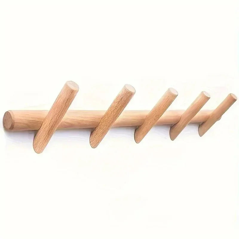 Kapstok Wand Eikenhout Minimalistisch 4 5 Haken Hal Garderobe Modern Scandinavisch | Sansoti