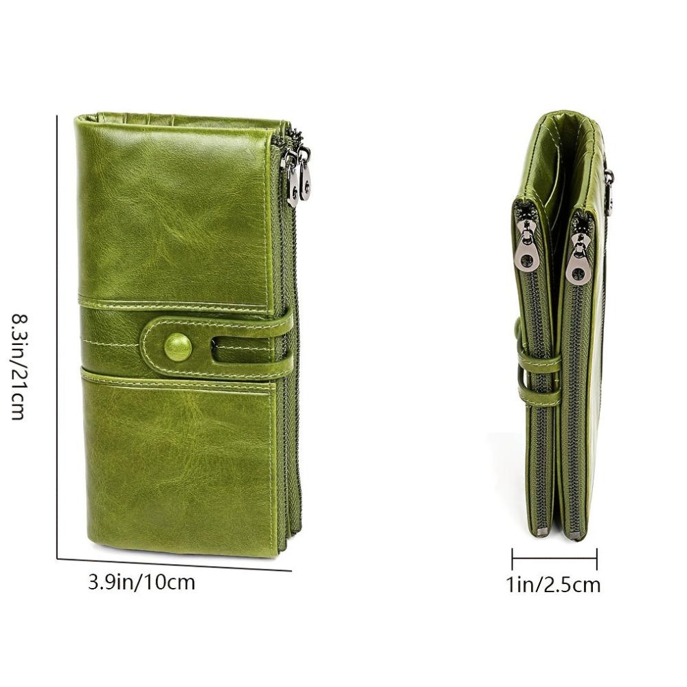 Compacte Portemonnee PU Leder Meerdere Vakjes Ritssluiting Muntvak Kaarthouder voor Dagelijks Gebruik Dames | Sansoti