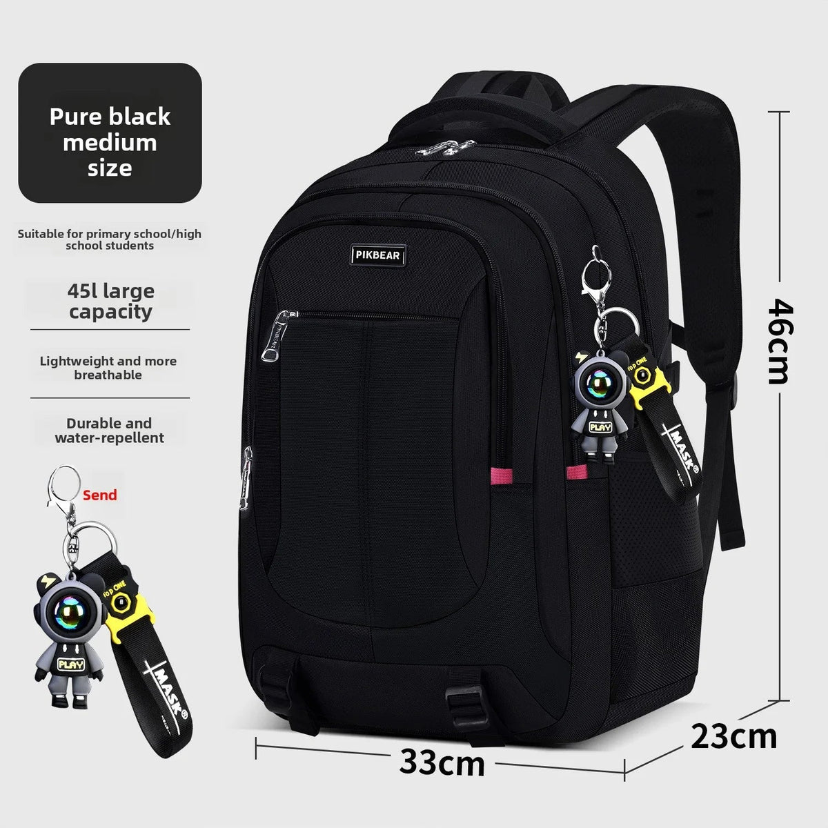 Schulrucksack M/L mit Laptopfach Schwarz Blau Camouflage Ergonomisch Komfortabel für den täglichen Gebrauch und die Schule | Sansoti