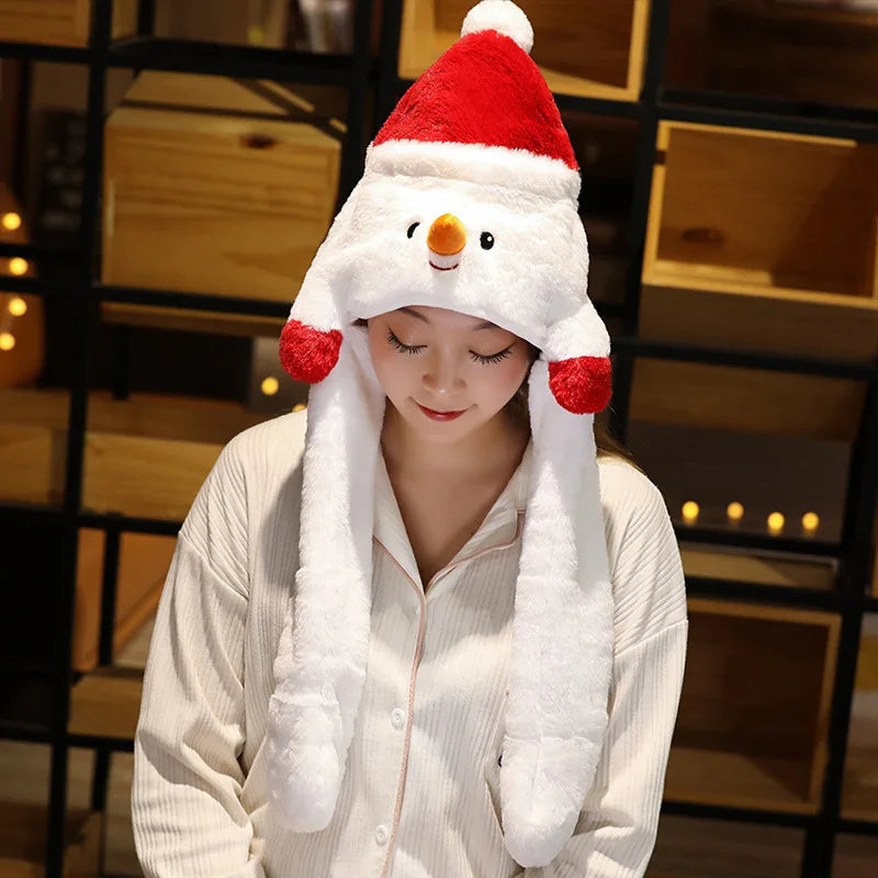 Plush Christmas Hat Reindeer Snowman Santa Festive Winter Accessory Adults Christmas Party Decoration | Sansoti