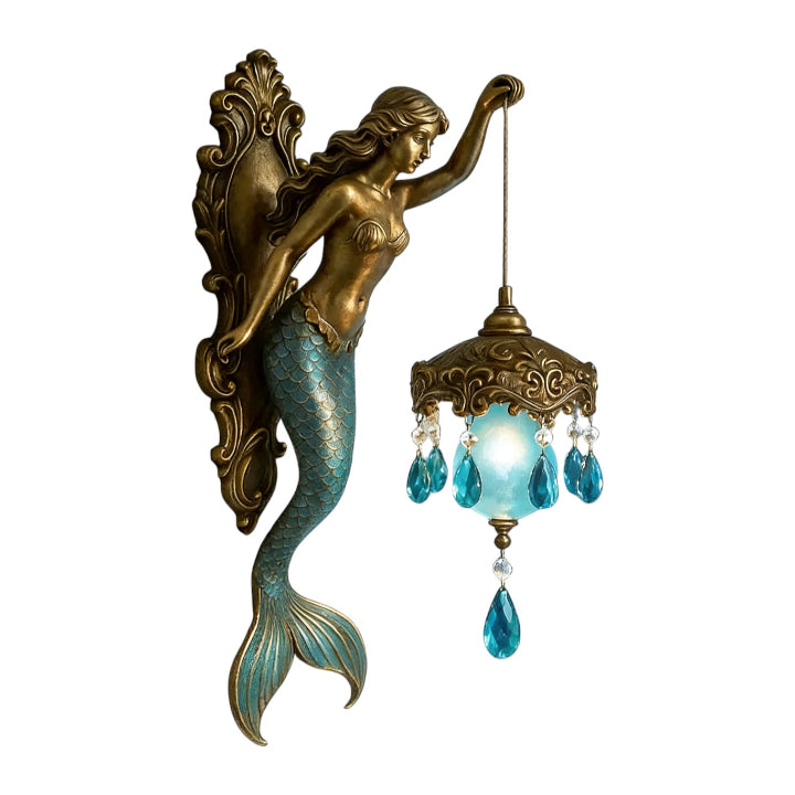 Wandlamp Zeemeermin Kunsthars Glas Kristal 20cm Slaapkamer Gang Woonkamer Sfeerverlichting Decoratieve Wandverlichting Binnen | Sansoti