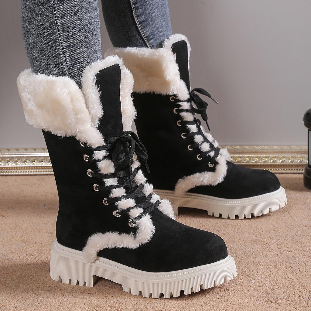Suede Snow Boots with Orthopedic Sole Women's Men's Winter Boots Warm Waterproof Non-Slip Mid-Calf | Sansoti