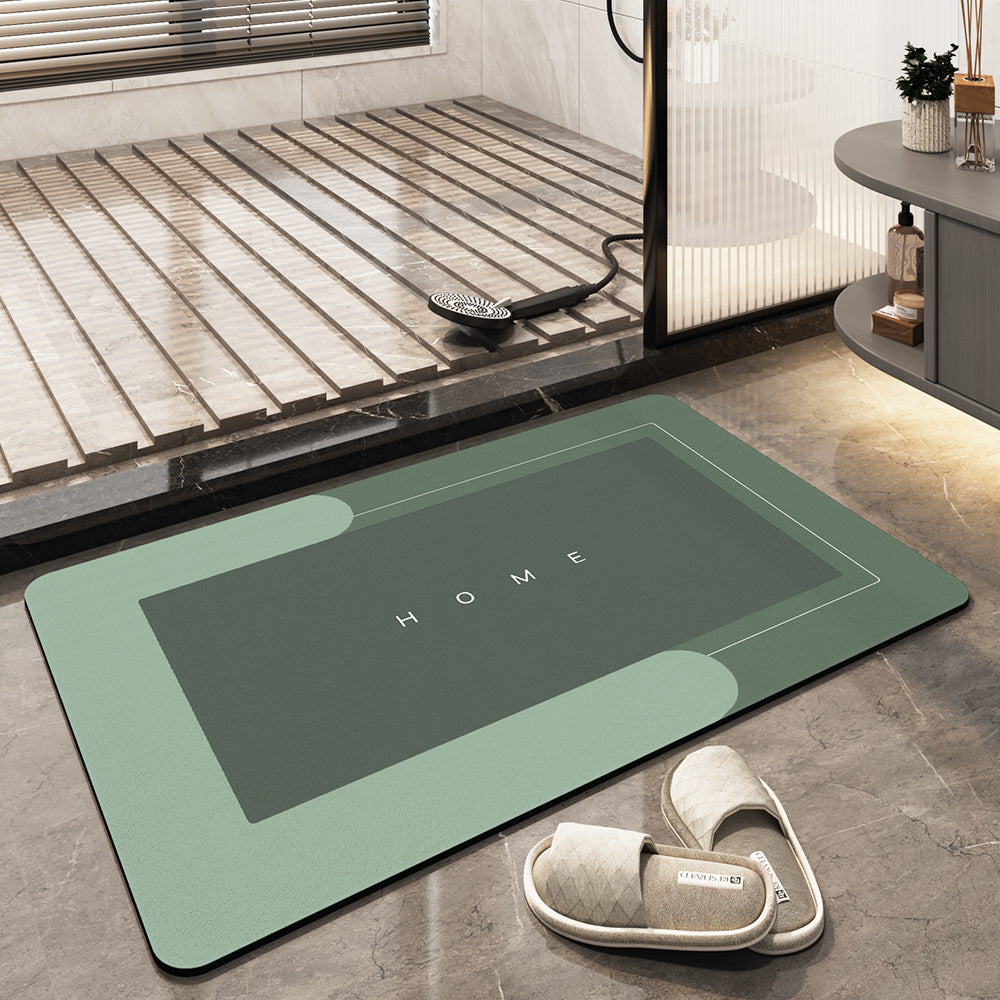 Sneldrogende Badmat met Hoge Absorptiekracht Grijs Beige Blauw Groen Ovaal Rechthoekig Microvezelbadmat voor Douche en Bad Badkamertextiel | Sansoti
