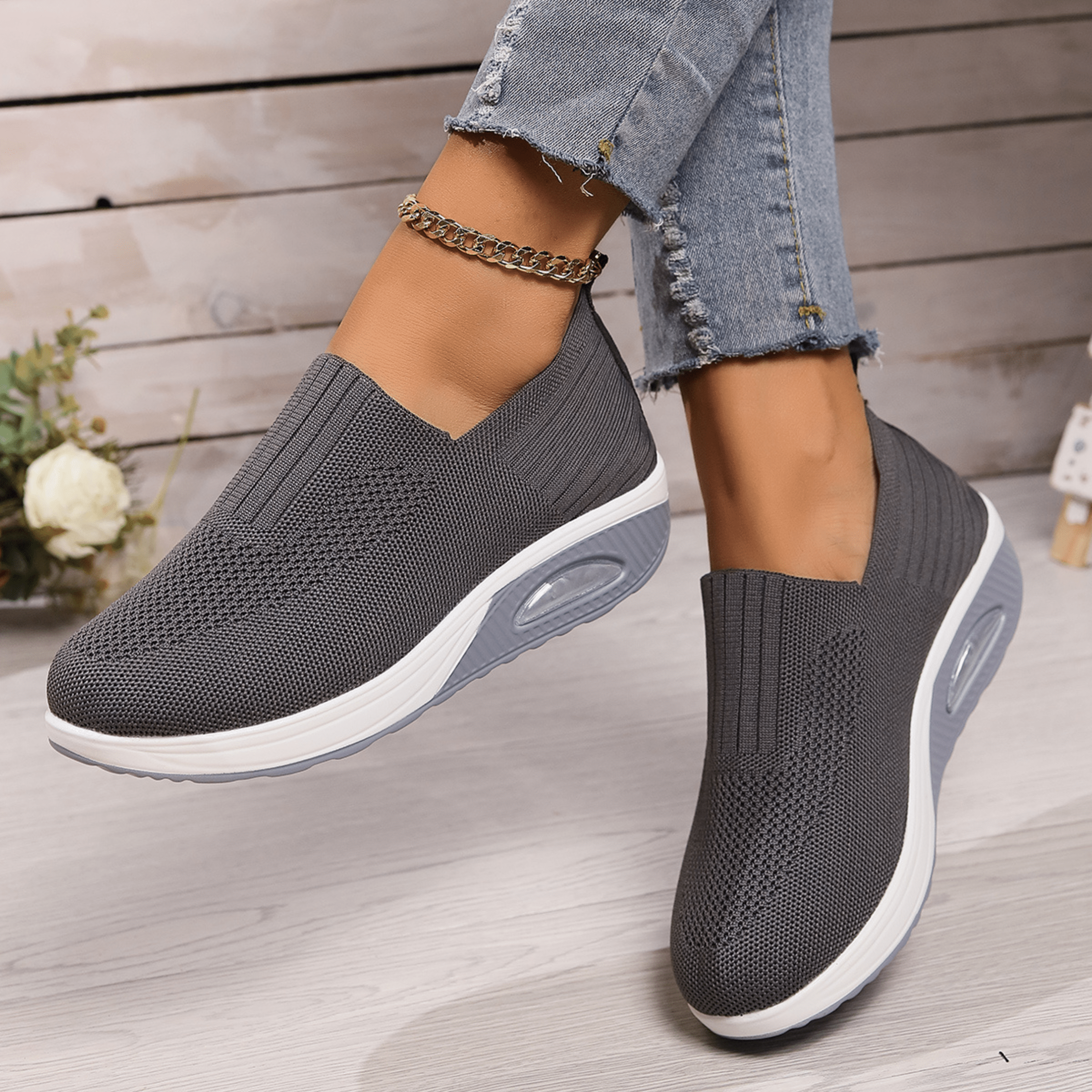 Sportieve Wandelsneakers met Ergonomische Ondersteuning Zwart Wit Marineblauw Beige Grijs Roze Rood Dames Heren Ademend Comfortabel Dagelijks | Sansoti
