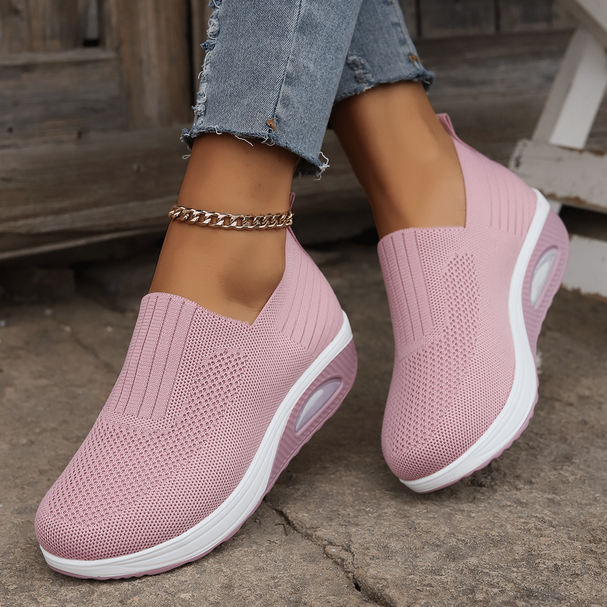 Sportieve Wandelsneakers met Ergonomische Ondersteuning Zwart Wit Marineblauw Beige Grijs Roze Rood Dames Heren Ademend Comfortabel Dagelijks | Sansoti