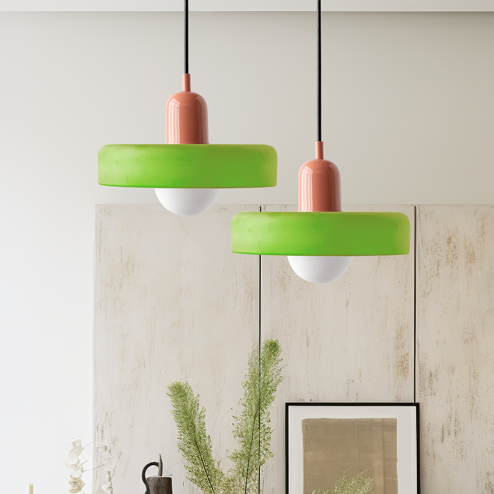 Geometrische Pendelleuchte Farbglas E27 Verstellbar Esstisch Kücheninsel Retro-Design Stimmungsbeleuchtung | Sansoti