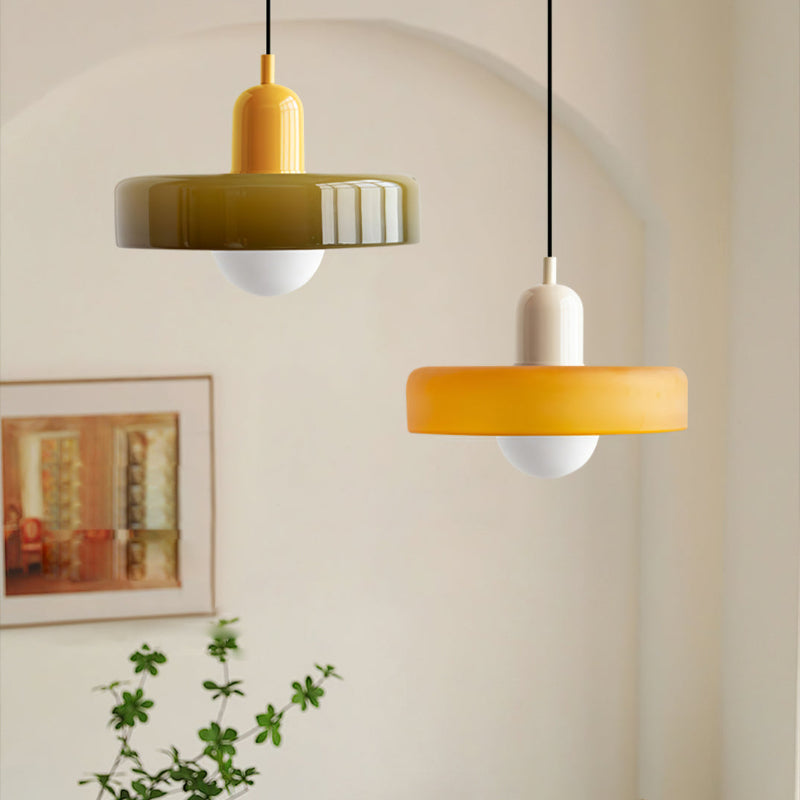 Geometrische Pendelleuchte Farbglas E27 Verstellbar Esstisch Kücheninsel Retro-Design Stimmungsbeleuchtung | Sansoti