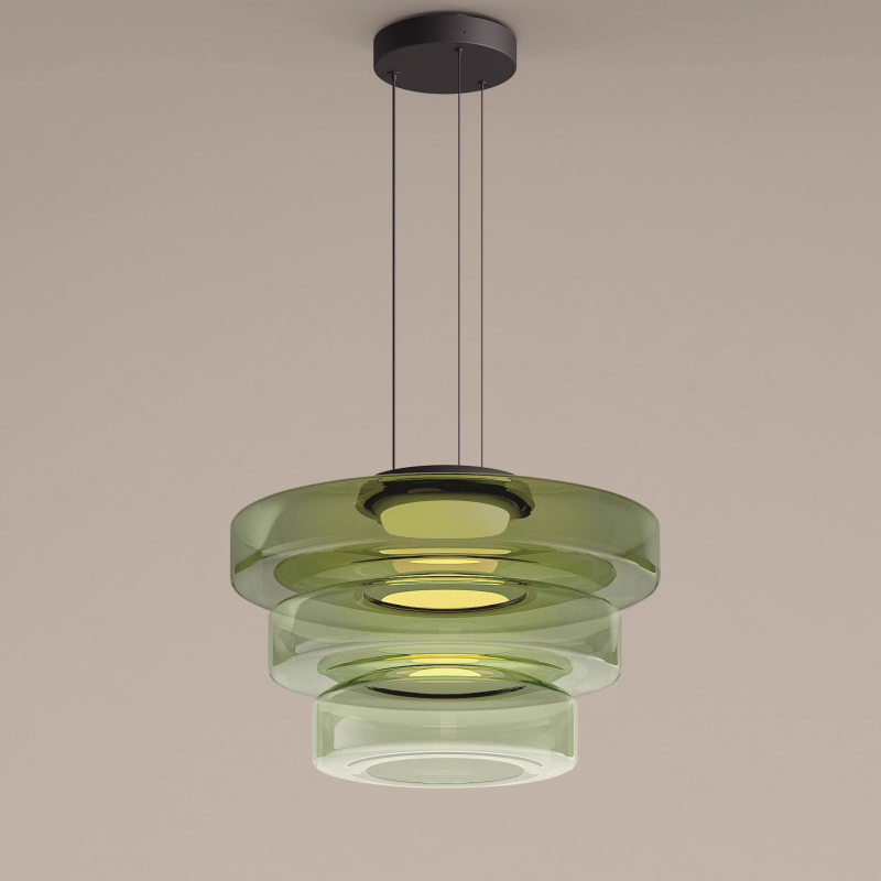 Suspension en verre à plusieurs niveaux, fer, lumière LED chaude, salle à manger, salon, cuisine, design scandinave moderne | Sansoti