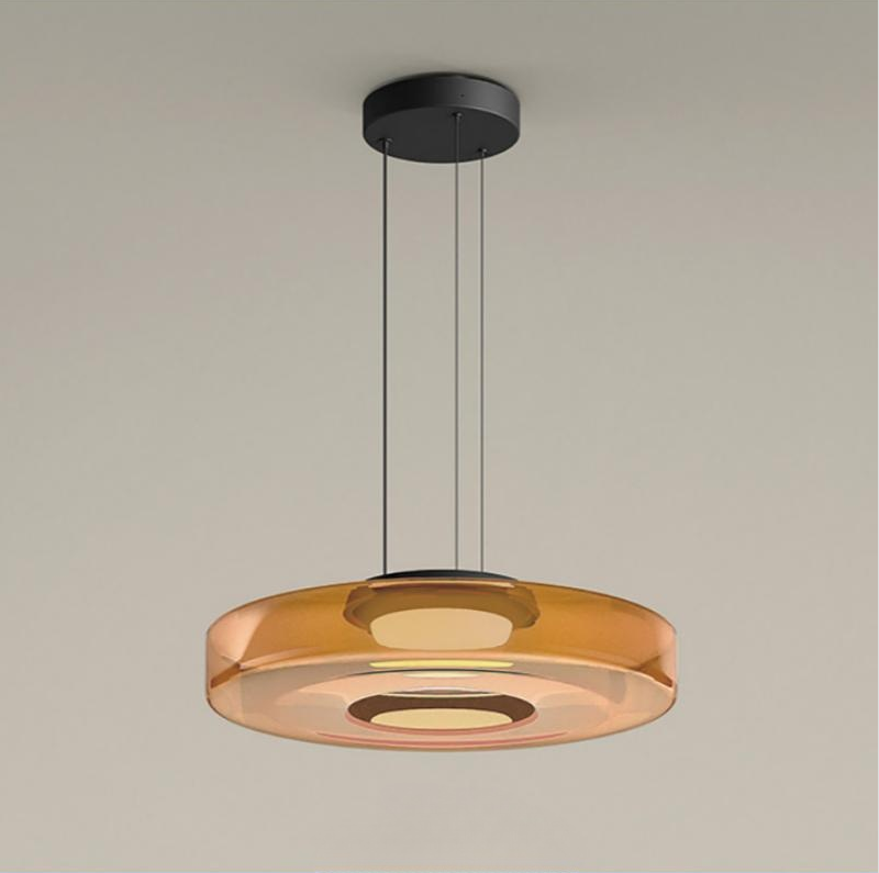 Suspension en verre à plusieurs niveaux, fer, lumière LED chaude, salle à manger, salon, cuisine, design scandinave moderne | Sansoti
