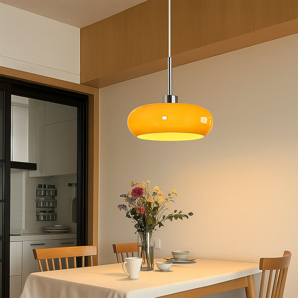 Suspension géométrique E27 en verre et métal, 28 cm, salle à manger, salon, réglable, design intérieur moderne et fonctionnel | Sansoti