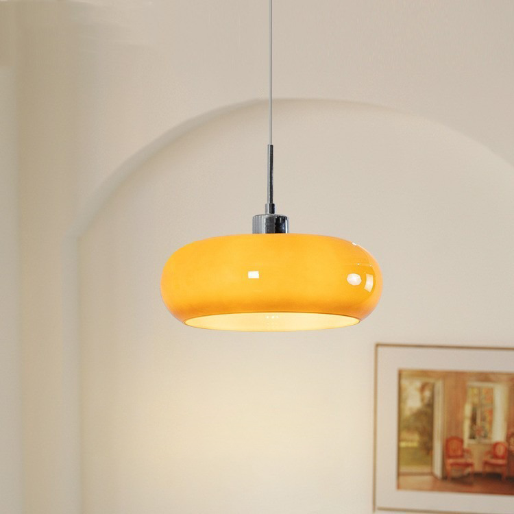 Suspension géométrique E27 en verre et métal, 28 cm, salle à manger, salon, réglable, design intérieur moderne et fonctionnel | Sansoti
