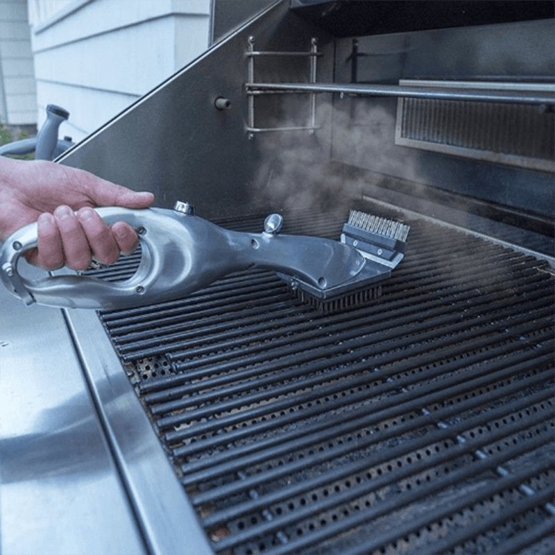 Steam Cleaning Brush for BBQ and Grill – Stainless Steel Bristles with Ergonomic Handle | Sansoti