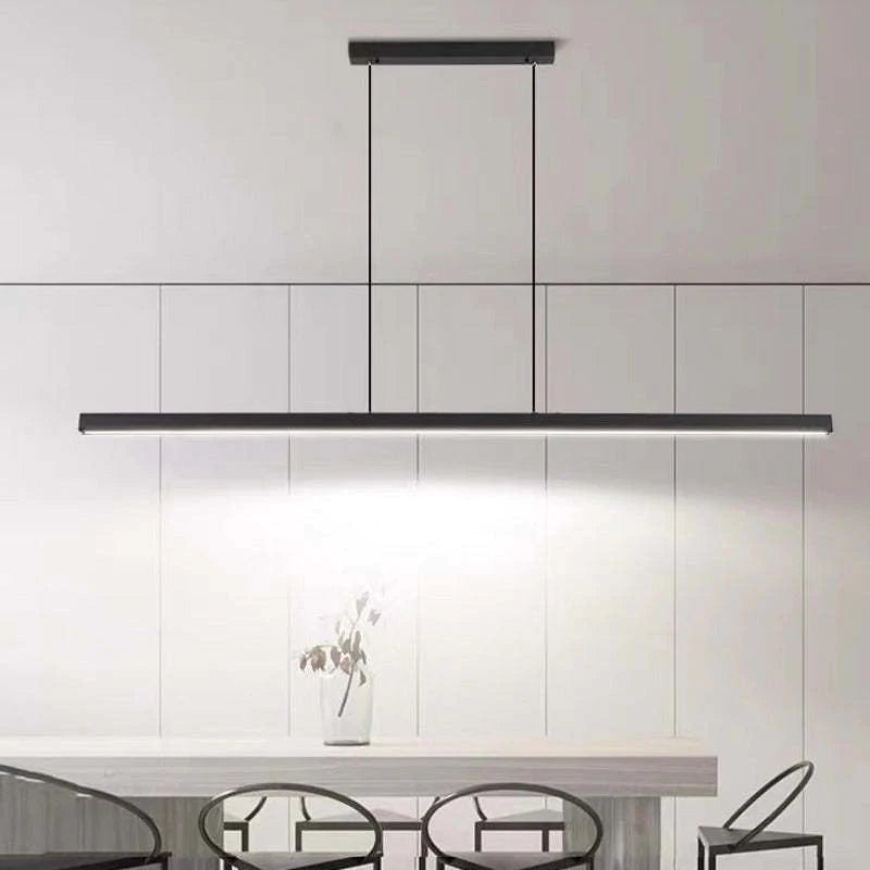 Hanglamp Rechthoekig LED Dimbaar Zwart Bruin Metaal Acryl Eettafel Woonkamer 80-150cm | Sansoti