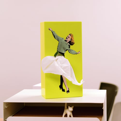 Vintage Tissue-Box met Retro-Patroon – Elegante Zakdoekenhouder voor Badkamer Woonkamer Slaapkamer Kantoor – Decoratief Kunsthars Tissuedispenser | Sansoti