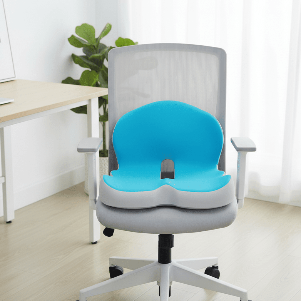 Ergonomisch Lendenkussen Memory Foam voor Auto Bureau Stoel Rugsteun Wasbaar Antislip Zwart Optimaal Comfort | Sansoti