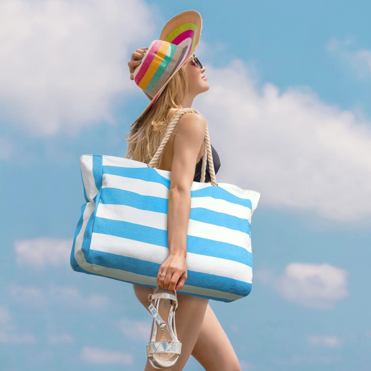 Waterbestendige Strandtas Oversized met Zandwerende Binnenvulling – Perfecte Zomertas voor Strand, Zwembad en Reizen | Sansoti